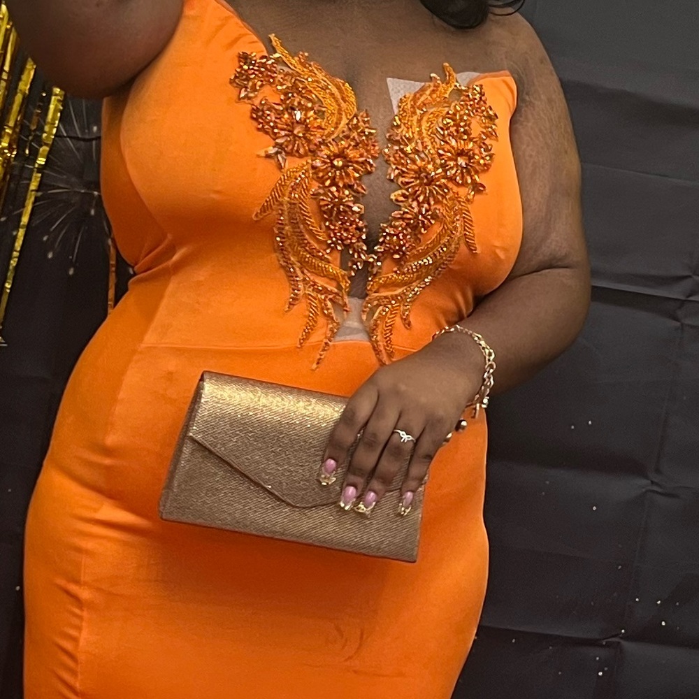 Elegant Orange Prom Dress